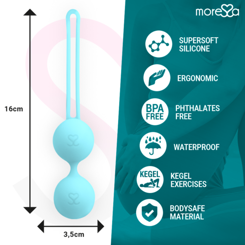 MORESSA - OSIAN TWO ENTRENAMIENTO SUELO PELVICO 101gr PREMIUM SILICONA TURQUESA